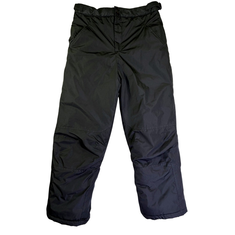 London Fog Boys Black Insulated Snow Pants Winter Ski Bibs Size 14/16 L